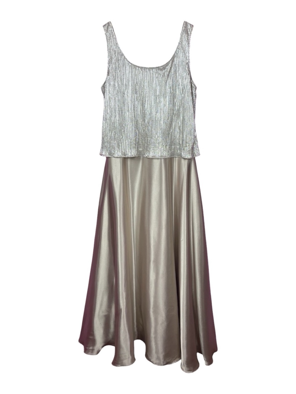 Cachet Vintage Gold Champagne Overlay Maxi Dress Women's 14 US
